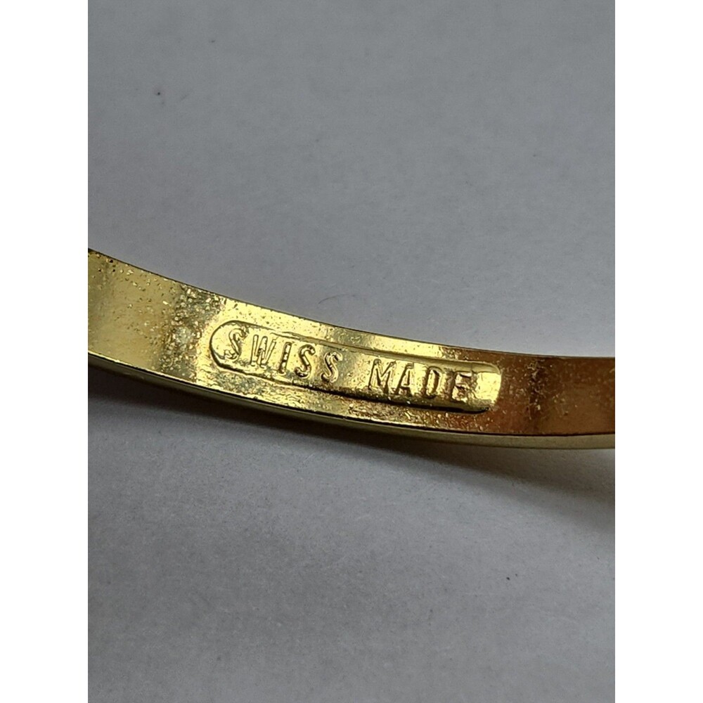 Vintage Alfex Swiss Floral Enamel Hidden Dial Bangle Manual Wind Watch Works - Picture 12 of 16